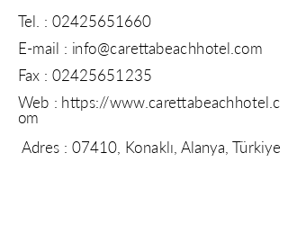 Caretta Beach Hotel iletiim bilgileri